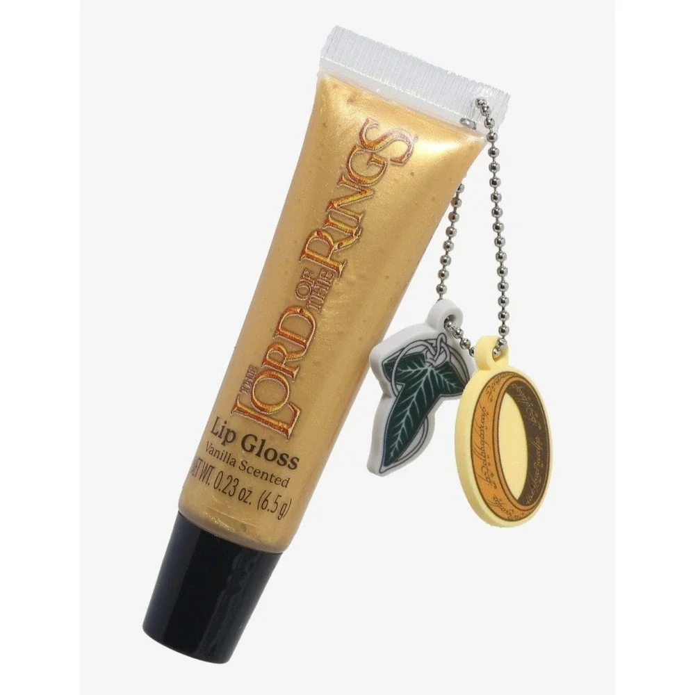 NEW The Lord‎ Of The Rings Gold Lip Gloss Vanilla Scent Key Chain & Charms